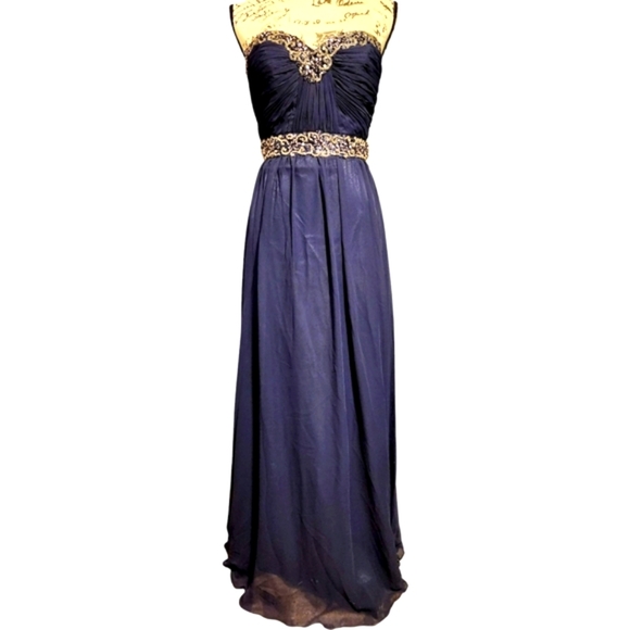 Bee Darlin Navy Blue Strapless Dress - Picture 2 of 12